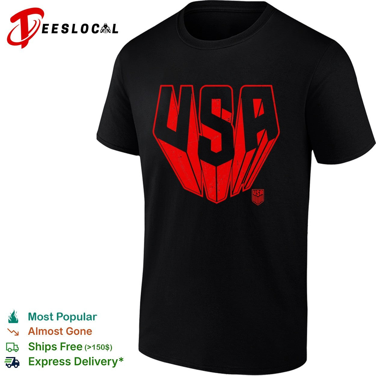 USA soccer red logo shirt