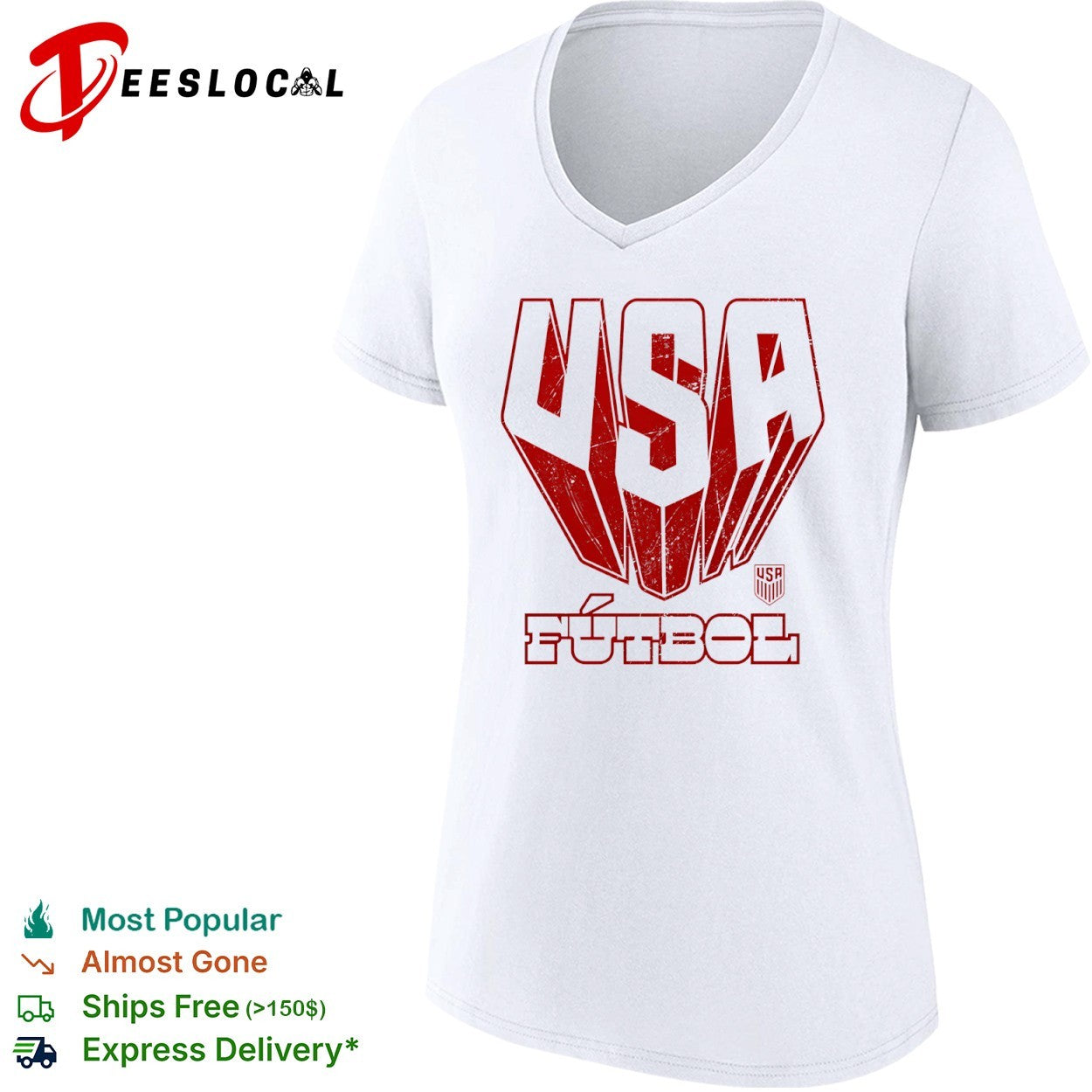 USA soccer red logo futbol shirt