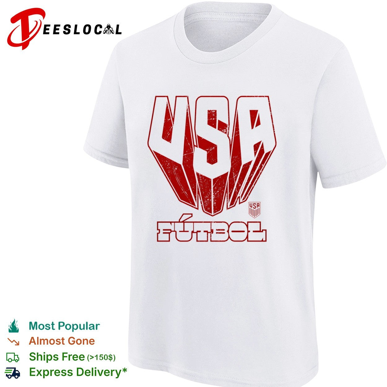USA soccer red logo futbol shirt