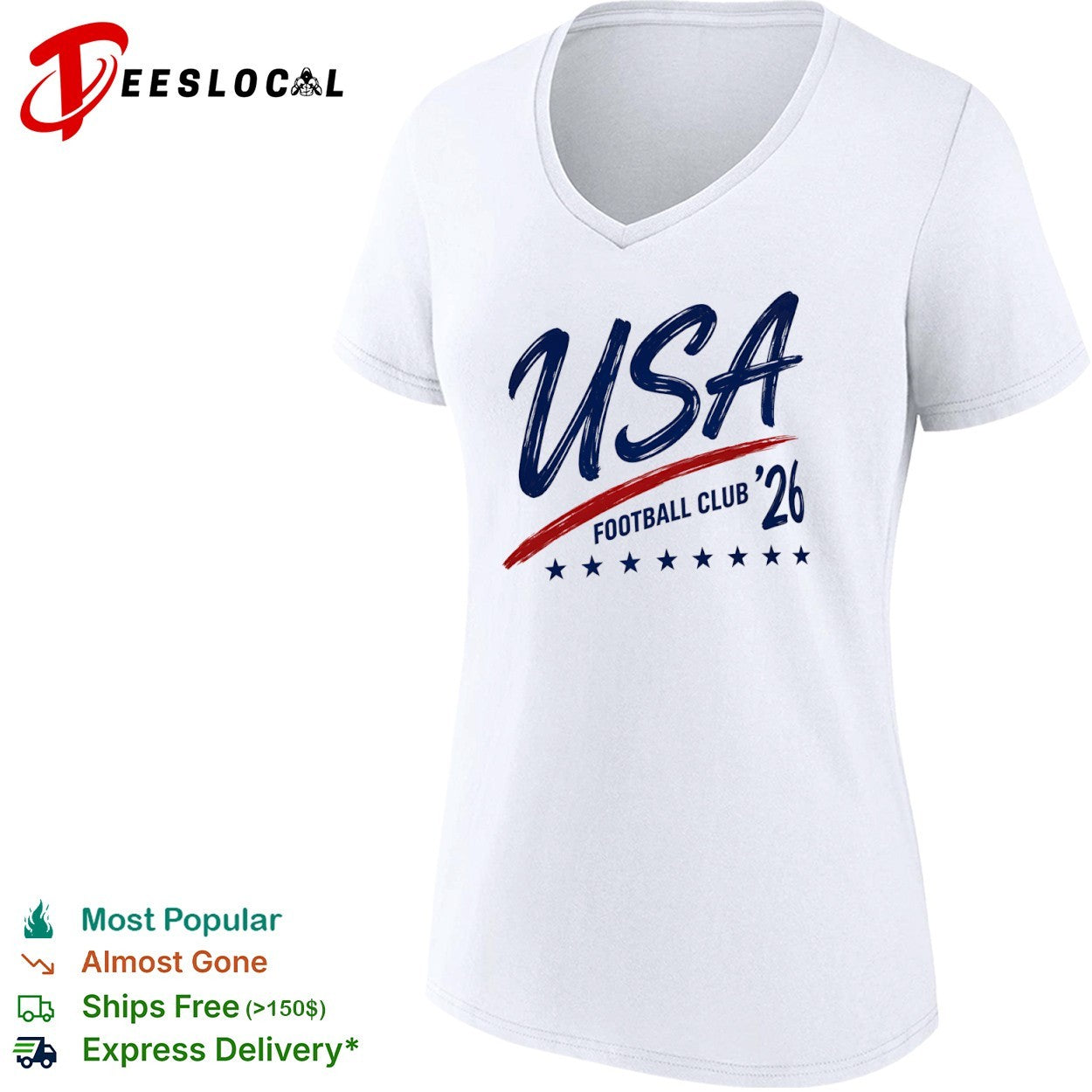 USA soccer team stars line football club 26 shirt