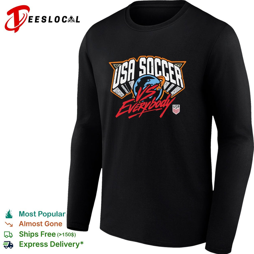 USA soccer vs everybody world map shirt