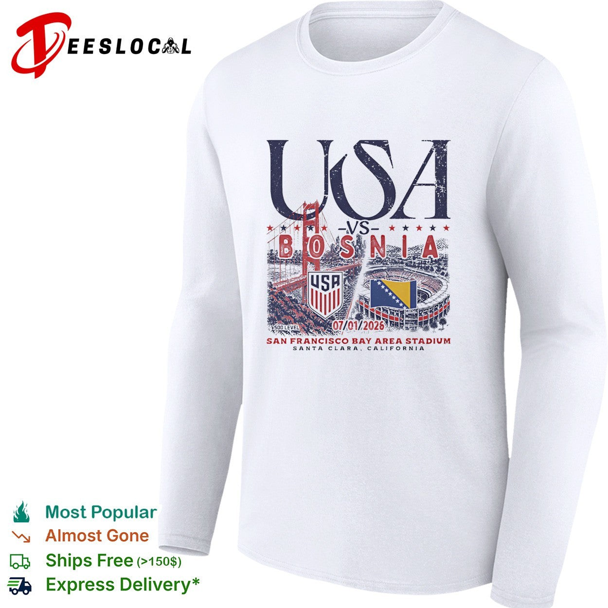 USA vs Bosnia soccer San Francisco Bay Area stadium shirt