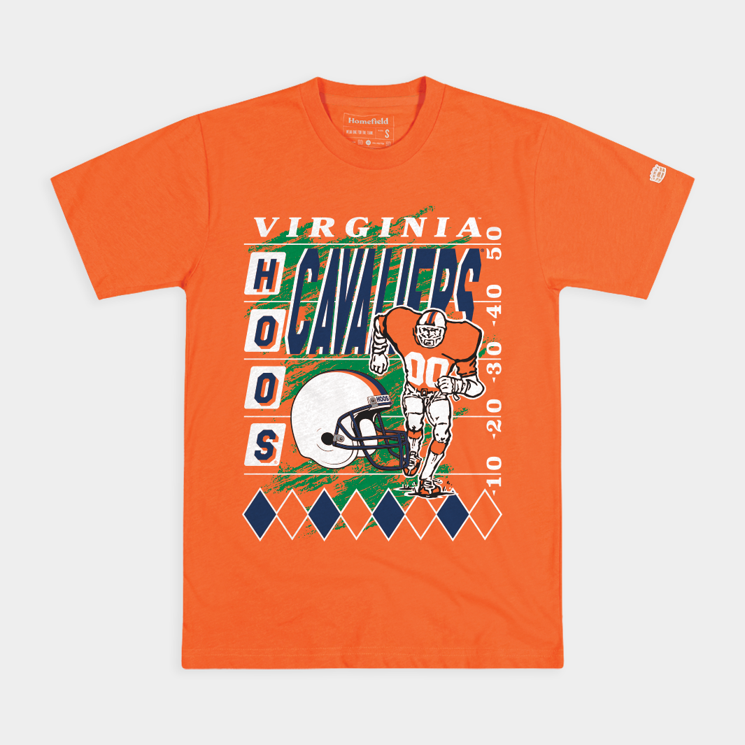 1980s-Inspired Virginia Cavaliers Football Helmet Tee Style001
