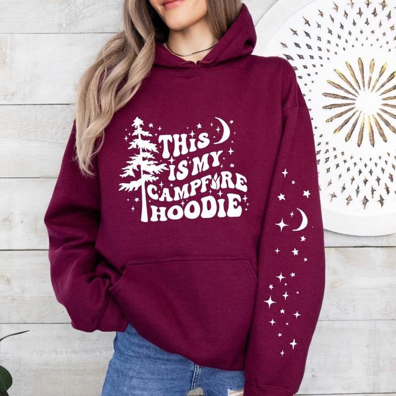 Unisex Jerzees pullover This is my campfire longsleeve cotton polyester hoodoe T-Shirts, Hoodie, Sweatshirt | CiraTrend.com