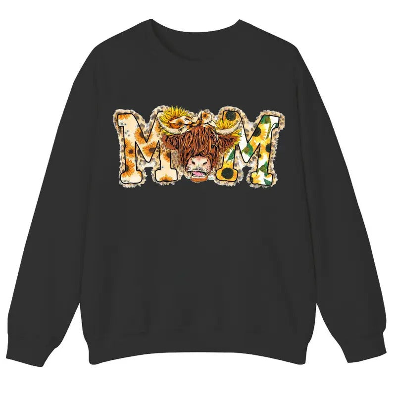 Unisex Mom Highland Cow  Sweatshirt, T-Shirt  and Hoodie | CiraTrend.com