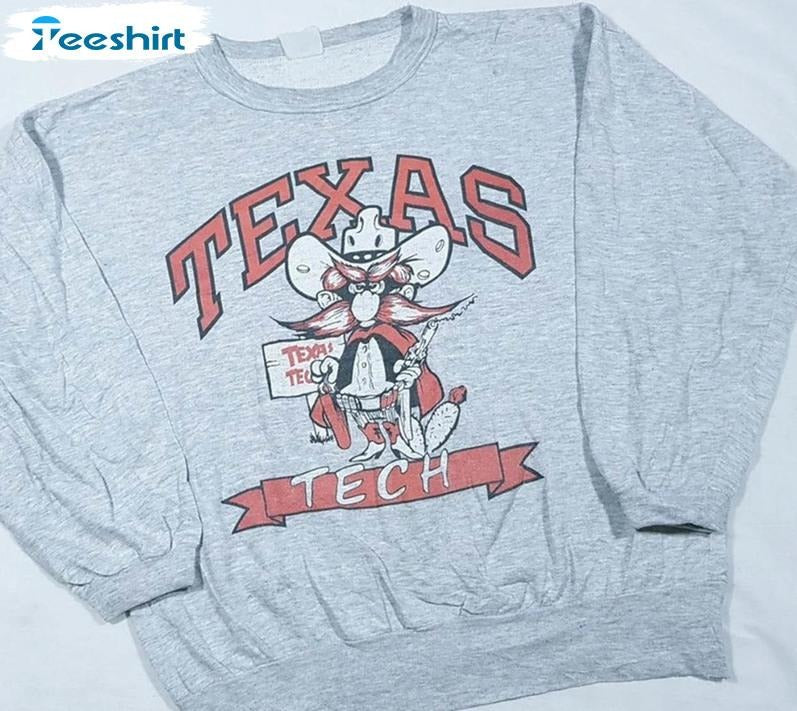Unisex Vintage 90s Texas Tech Trending Sweatshirt Cotton Fabric T-Shirts, Hoodie | CiraTrend.com