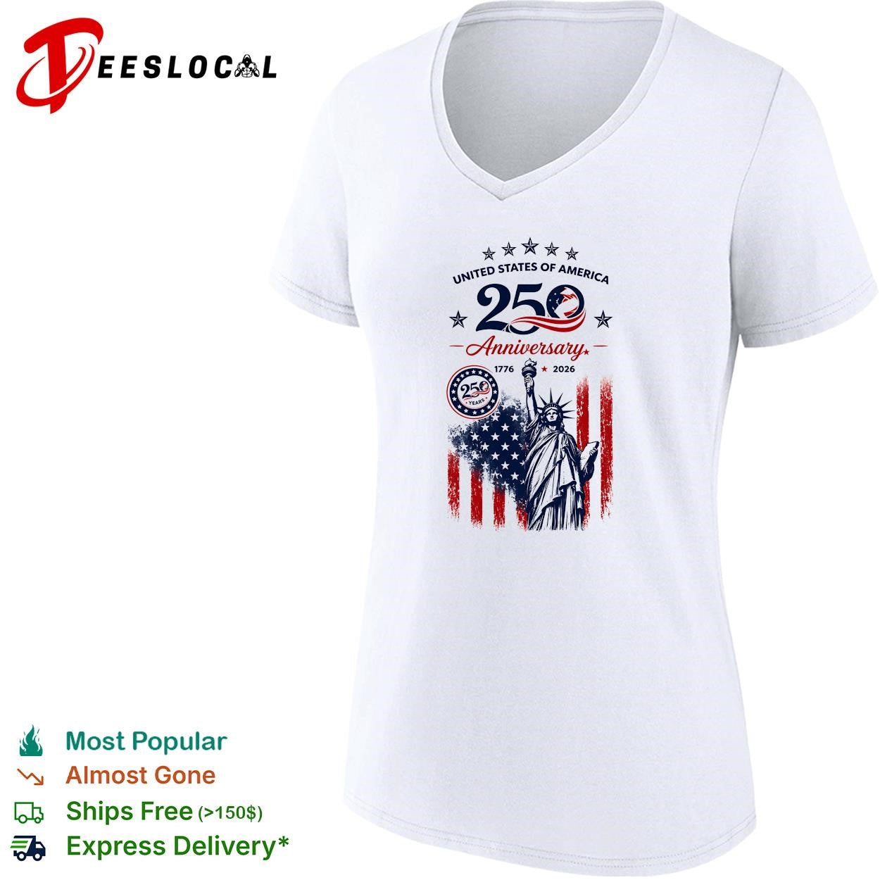 United States of America 250th anniversary statue of liberty shirt