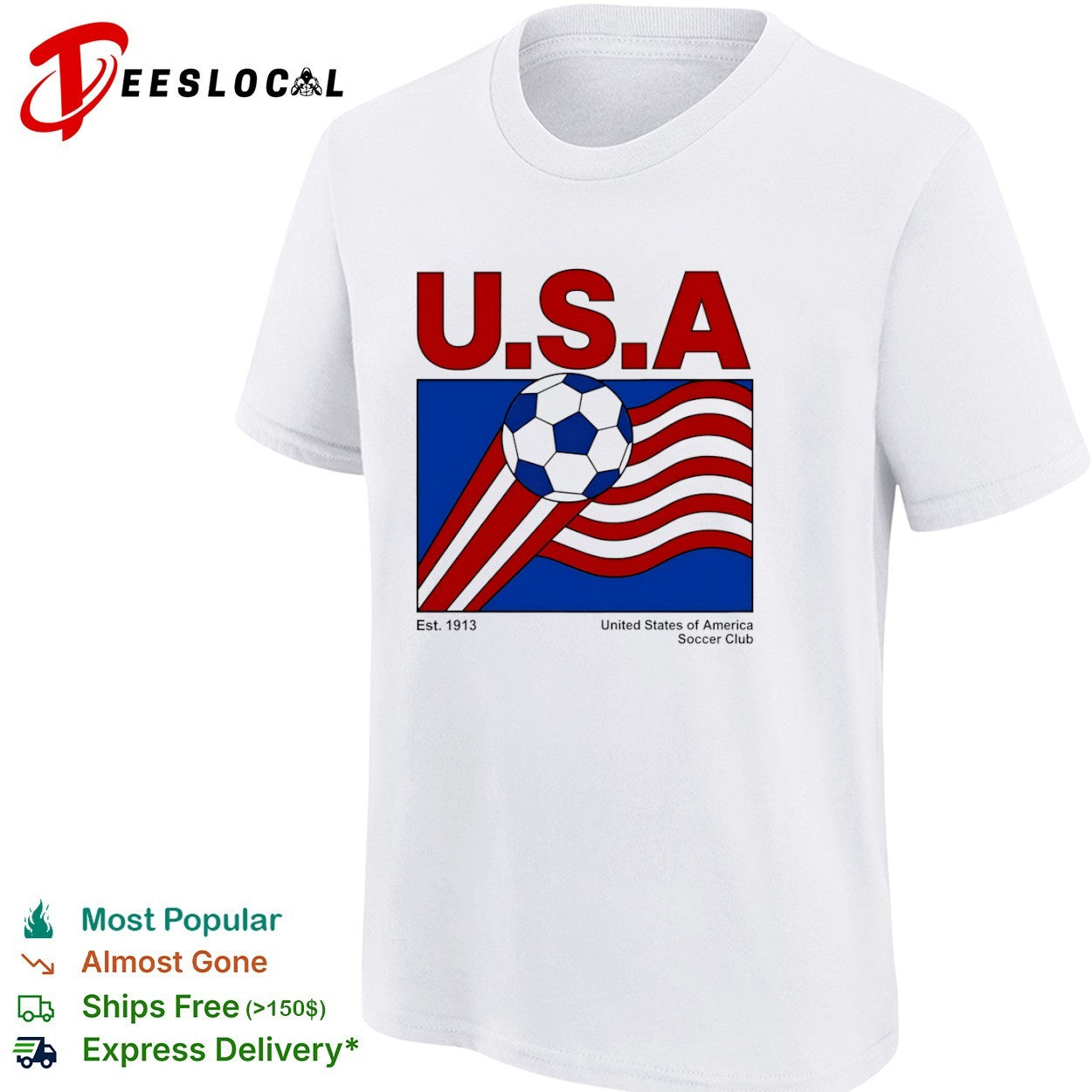 United States of America Soccer Club est 1913 vintage ball shirt