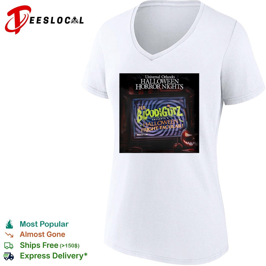 Universal Orlando Halloween Horror Nights HR Blood n Gutz presents a fright tacular retro TV shirt