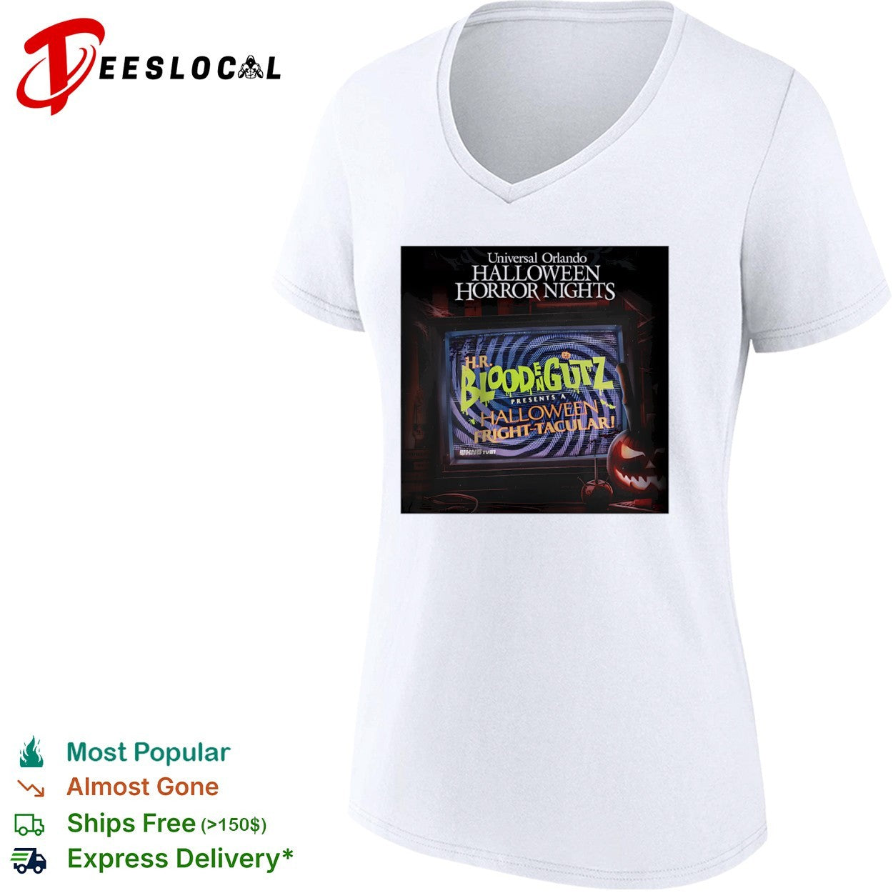 Universal Orlando Halloween Horror Nights HR Blood n Gutz presents a fright tacular retro TV shirt