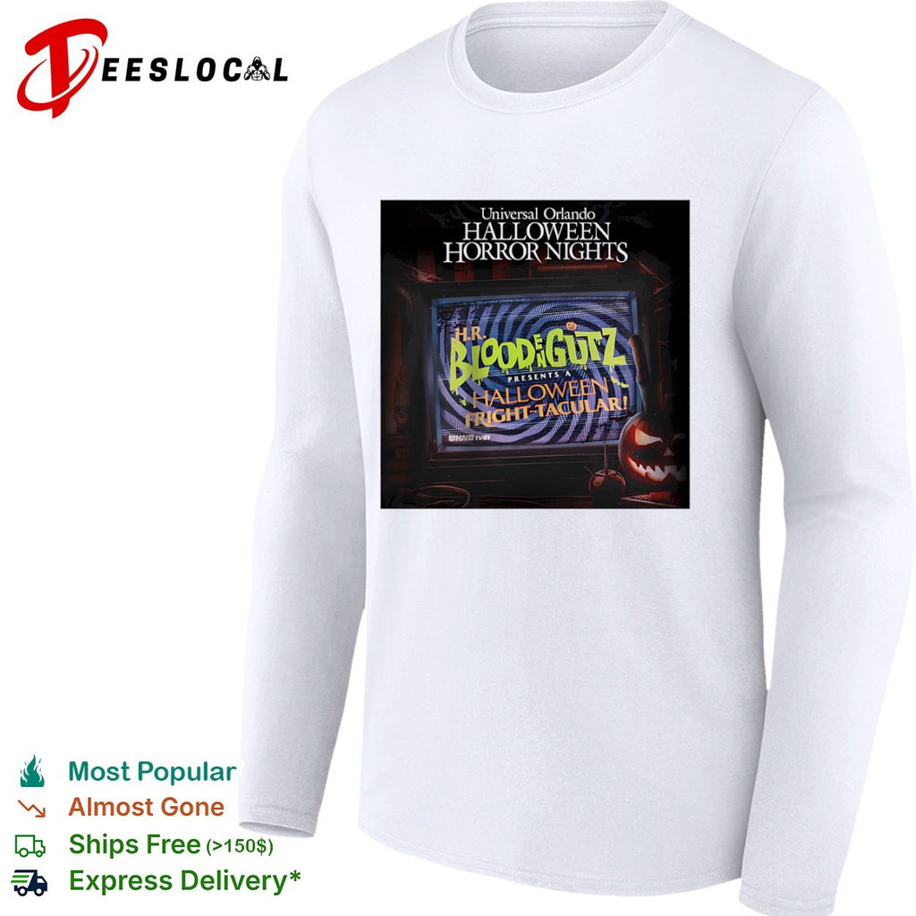 Universal Orlando Halloween Horror Nights HR Blood n Gutz presents a fright tacular retro TV shirt