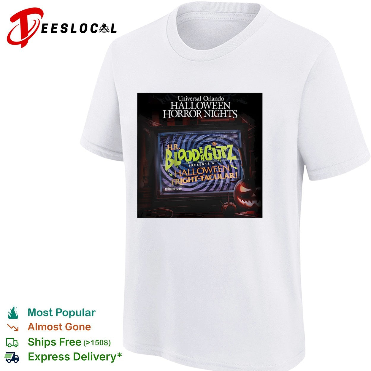 Universal Orlando Halloween Horror Nights HR Blood n Gutz presents a fright tacular retro TV shirt