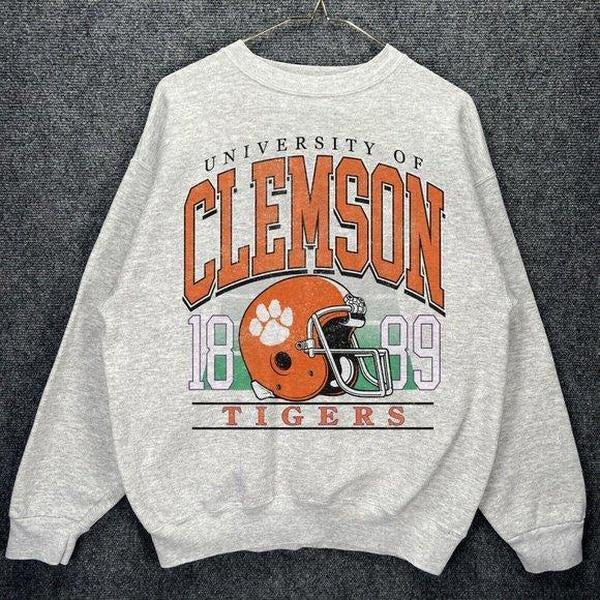 University of Clemson 1889 Crewneck Sweatshirt Clemson Tigers T-Shirts, Hoodie | CiraTrend.com