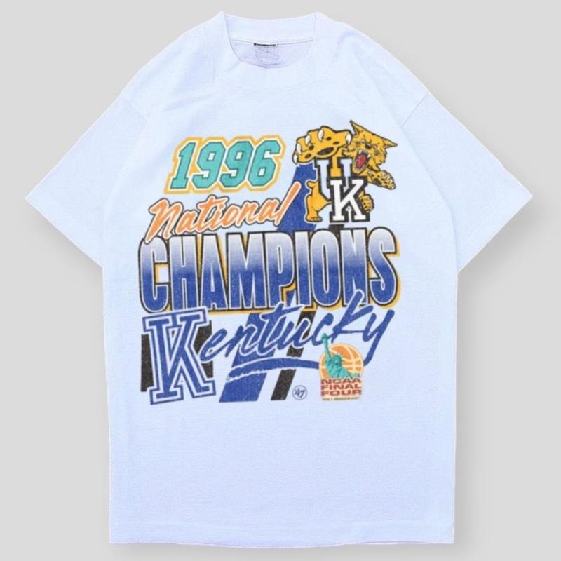 University of Kentucky Wildcats 1996 NCAA National Champions T-Shirt, Sweatshirt, Hoodie - 100% Cotton, Classic Fit, Unisex, Graphic Print, Short Sleeve, Available in Heather Sport Colors