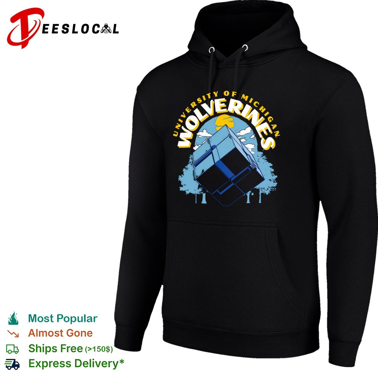 University of Michigan Wolverines Rubiks Cube Cube Puzzle Logic Theory Art shirt