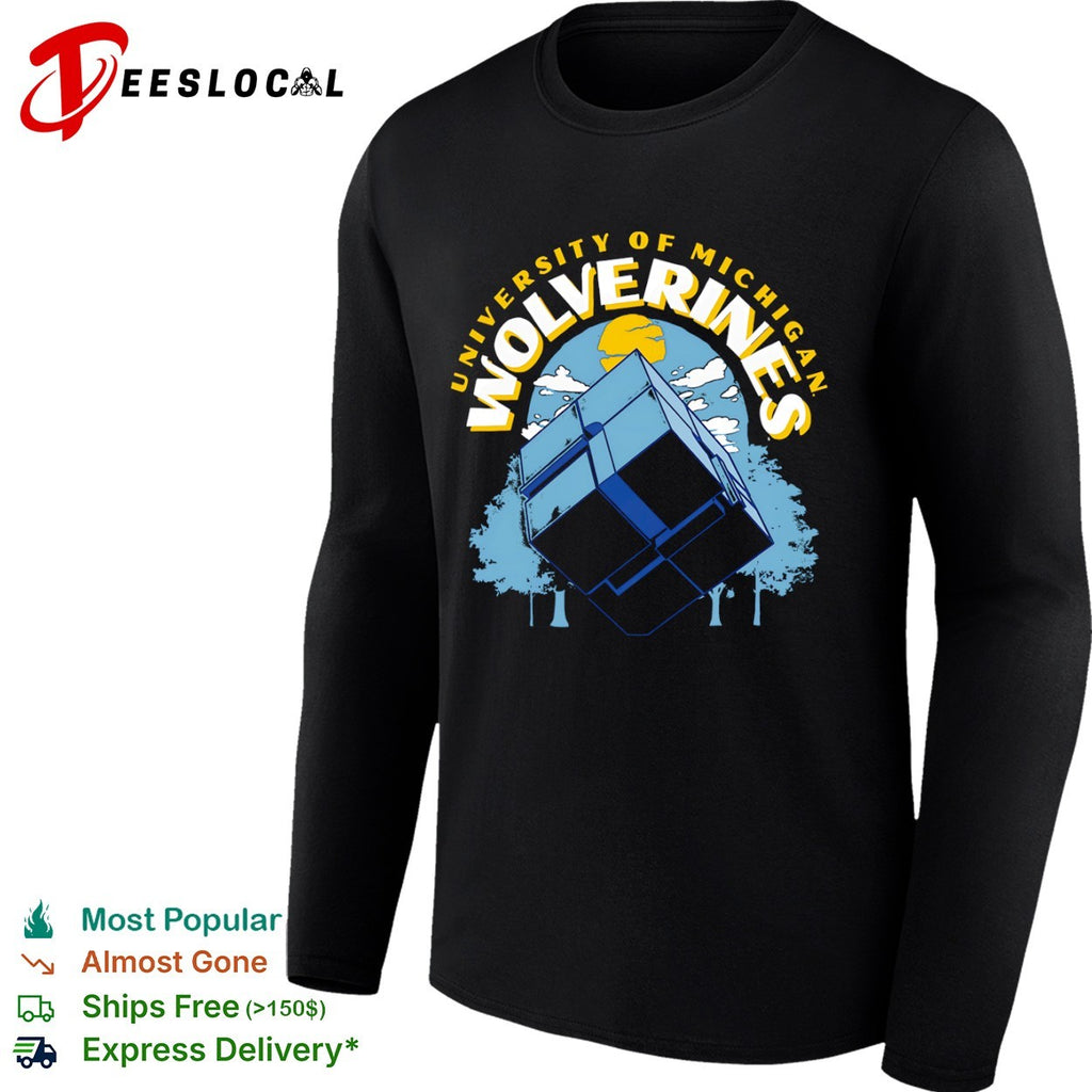 University of Michigan Wolverines Rubiks Cube Cube Puzzle Logic Theory Art shirt