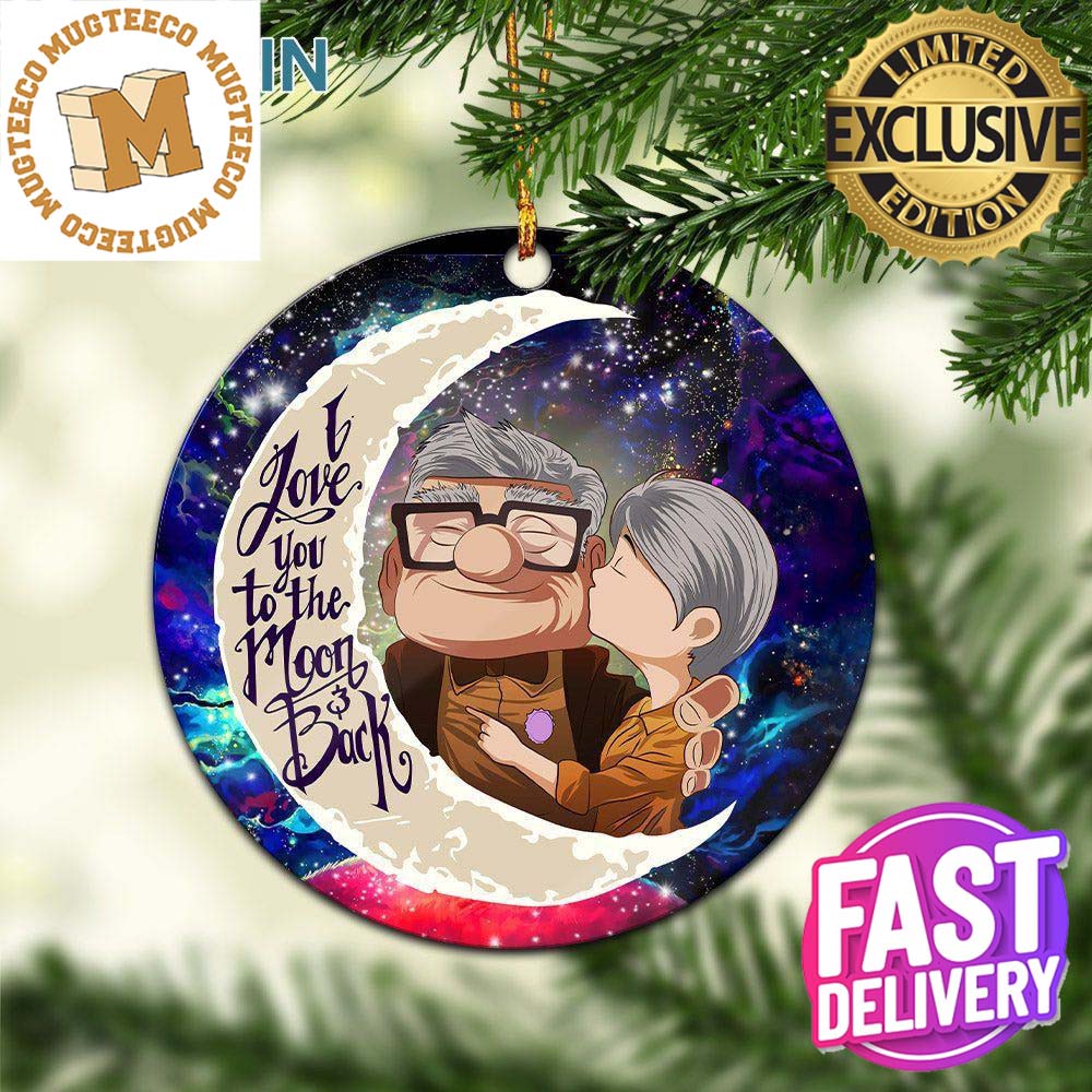 Up Couple Love You To The Moon And Back 2023 Holiday Gifts Custom Name Christmas Ornament