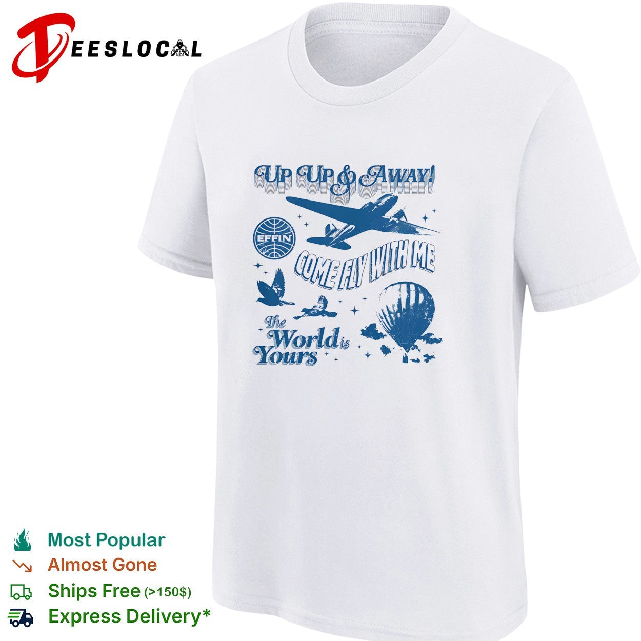 Up up and away vintage airplane travel shirt
