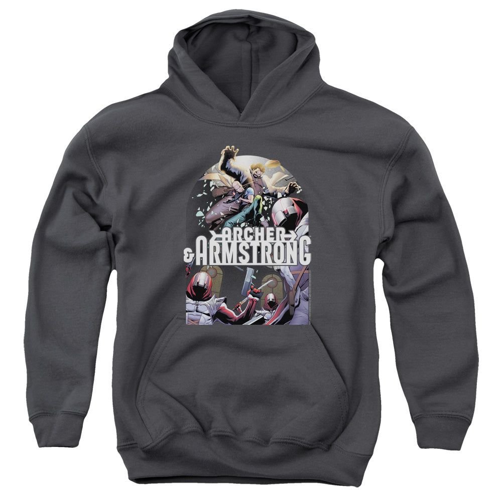 Archer & Armstrong Dropping In Kids Youth Hoodie Charcoal T-Shirts, Sweatshirt | CiraTrend.com