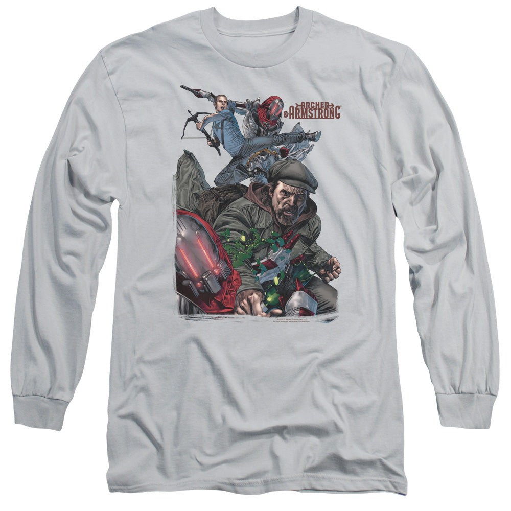 Archer & Armstrong Bottle ash Mens Long Sleeve Shirt Silver Hoodie, Sweatshirt | CiraTrend.com