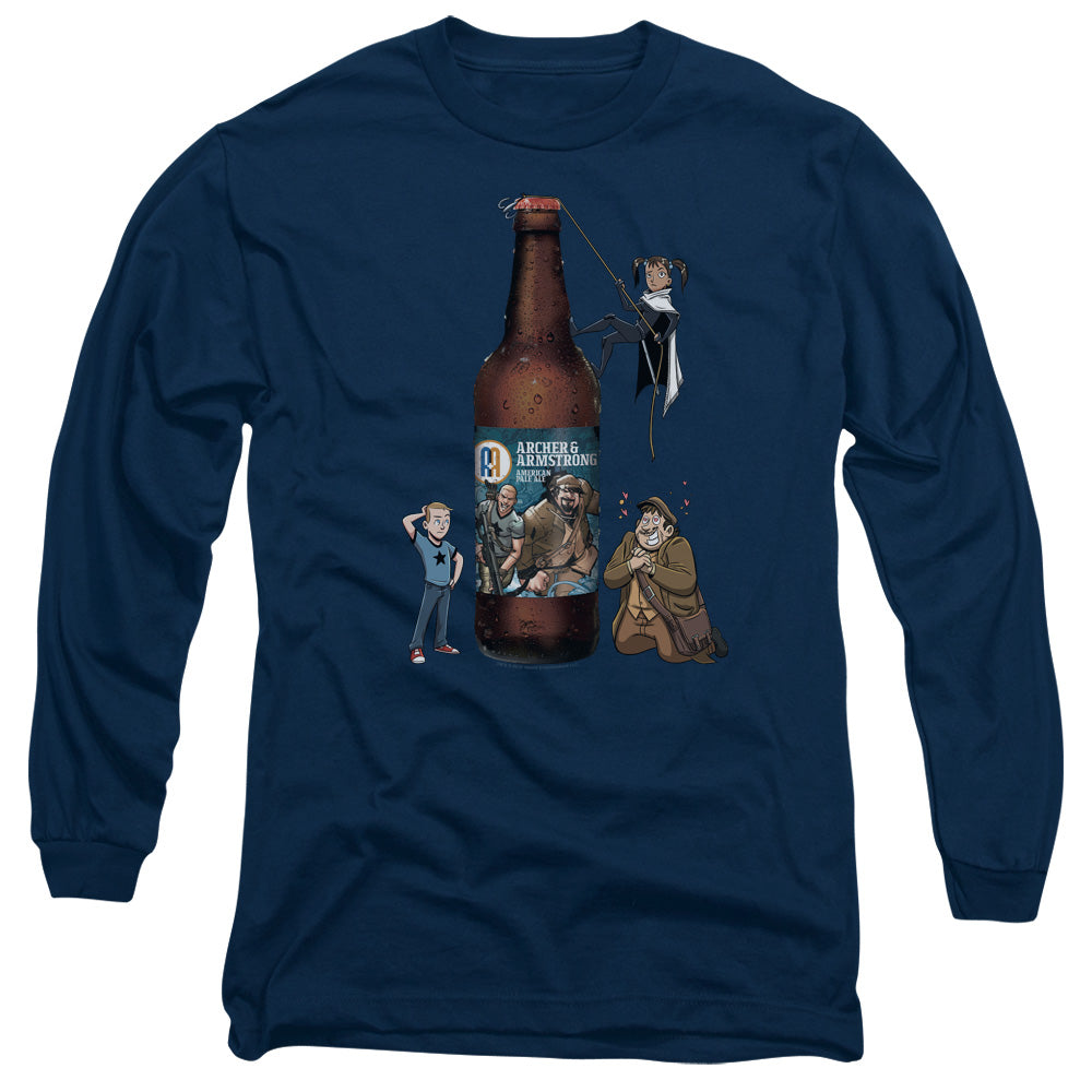 Archer & Armstrong Ale Mens Long Sleeve Shirt Navy Blue Hoodie, Sweatshirt | CiraTrend.com