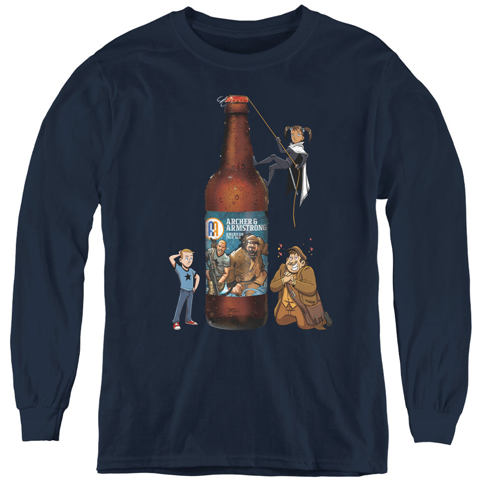 Archer & Armstrong Ale Long Sleeve Kids Youth T Shirt Navy Blue Hoodie, Sweatshirt | CiraTrend.com