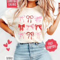 Valentine Bows Shirt Comfort Colors, Valentine's Day Women's Tee, Holiday Women's Tshirt