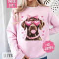 Valentine Chocolate Lab Sweatshirt, Valentine's Day Crewneck, Cute Women's Sweater T-Shirts, Hoodie | CiraTrend.com