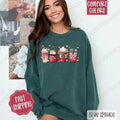 Valentine Coffee Comfort Colors Sweatshirt, Coffee Lover Women's Crewneck, Cute Women's Sweater T-Shirts, Hoodie