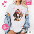 Valentine Dachshund Shirt Gildan, Dog Valentine's Day Women's Tee, Cute Women's Tshirt Plus Sizes Hoodie, Sweatshirt