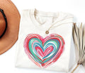 Valentines Day Heart Tshirt, Brushstroke Heart Shirt, Valentine's Day T-hirt, Coquette Valentine Shirt, Womens Love Tee...