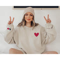Valentines Sweatshirt for Women with Initial on Sleeve Valentines Day Sweatshirt Valentine Gift Valentine Sweatshirt...