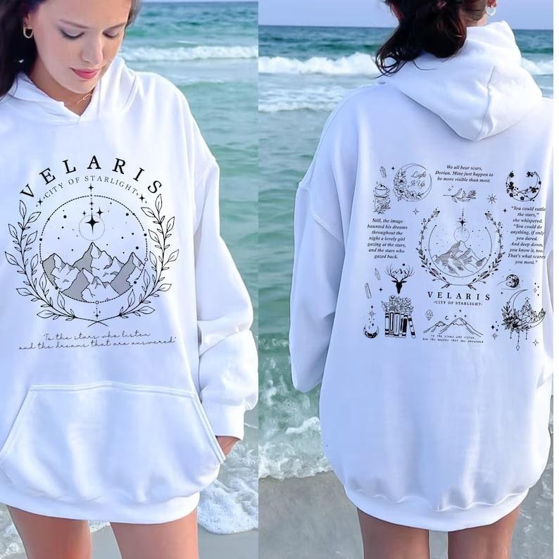 Velaris Hoodie, The Night Court, A court of Thorns and Roses, City of Starlight, SJM Merch, ACOTAR Hoodie, BookLover Gift...