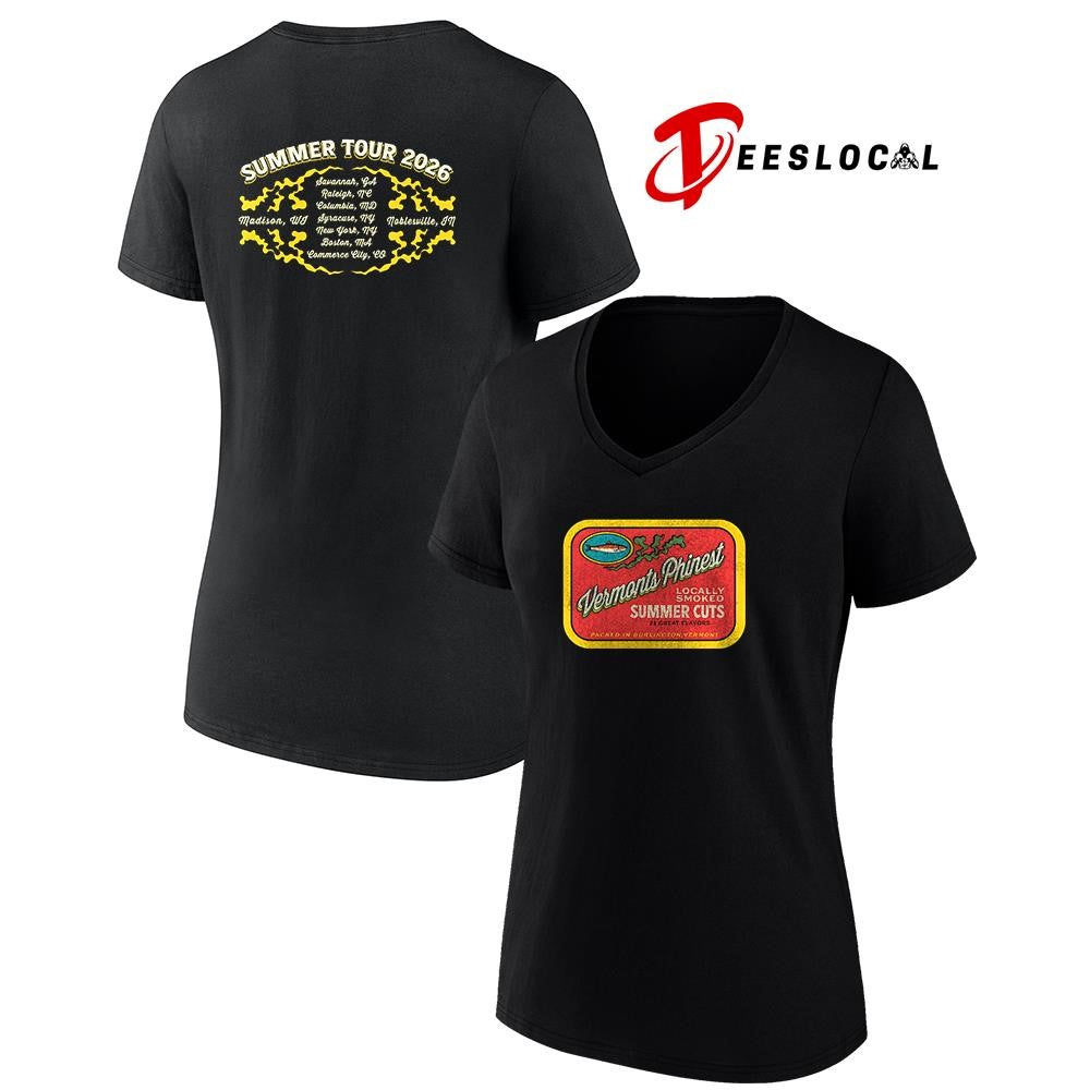 Vermonts Phinest locally smoked Summer tour cities shirt