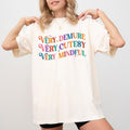 Very Demure Very Mindful Very Cutesy Comfort Colors Shirt, Funny Saying Retro Graphic Printed Tee, Girly Women Unhinged...