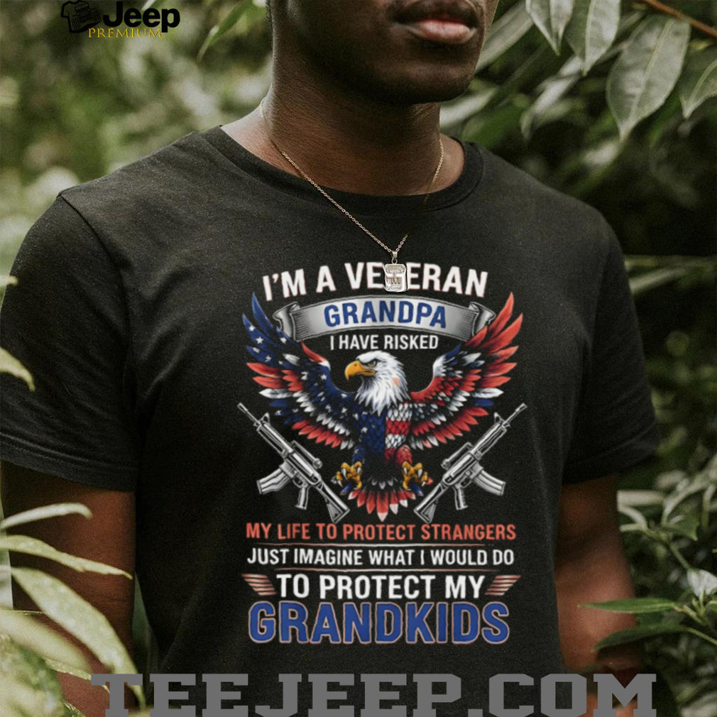 Veteran Grandpa Protect My Grandkids American Eagle T Shirt