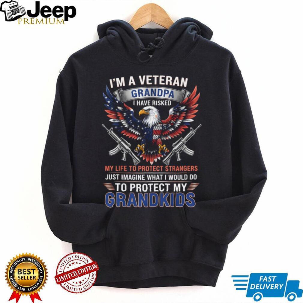 Veteran Grandpa Protect My Grandkids American Eagle T Shirt