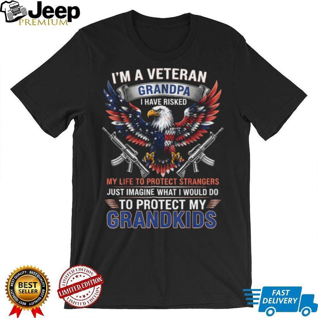 Veteran Grandpa Protect My Grandkids American Eagle T Shirt
