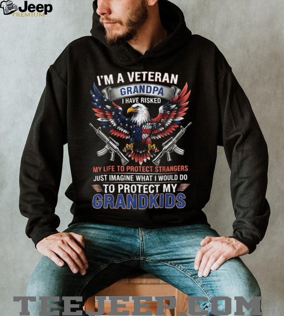 Veteran Grandpa Protect My Grandkids American Eagle T Shirt