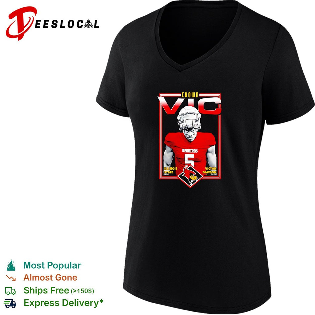 Victor Dawson Crown Vic Illinois State Redbirds football graphic shirt