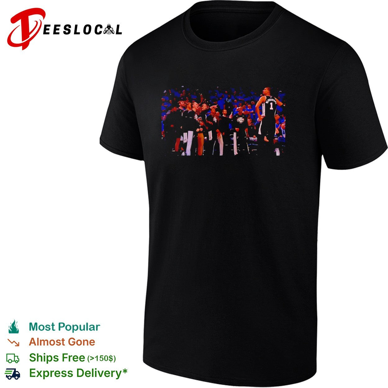 Victor Wembanyama San Antonio Spurs bench reaction go shirt