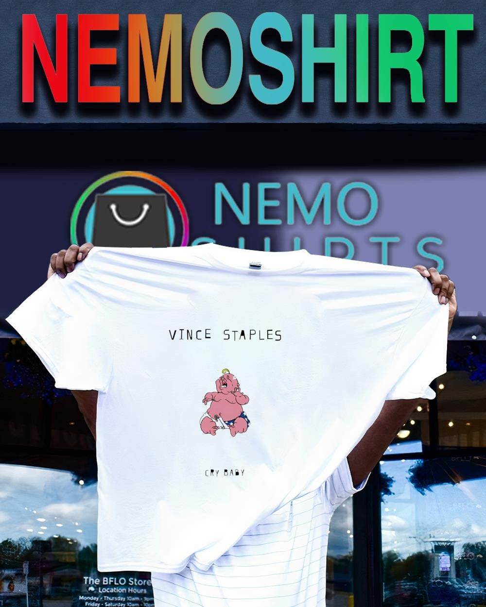 Vince Staples Cry Baby album cover shirt
