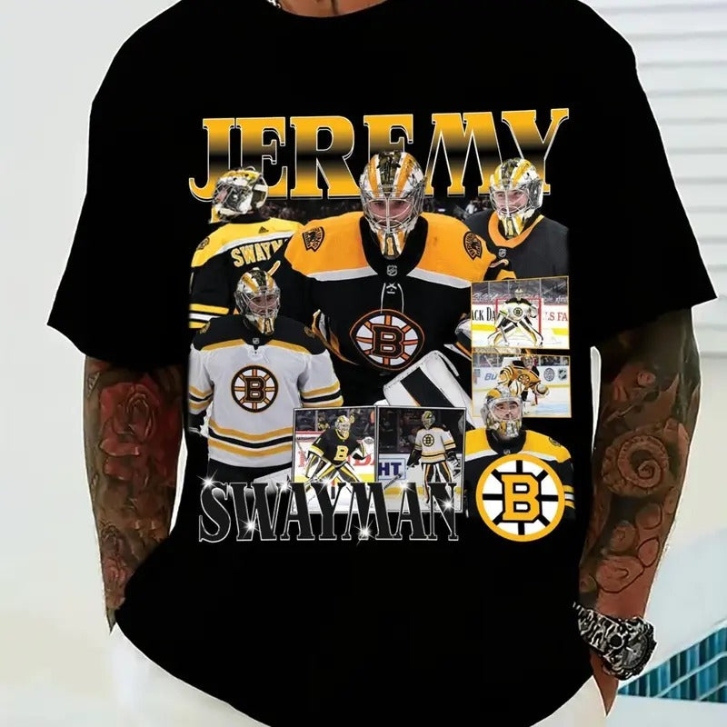 Vintage 90s Graphic Style Jeremy Swayman T-Shirt - Jeremy Swayman Graphic T-Shirt Hoodie, Sweatshirt | CiraTrend.com