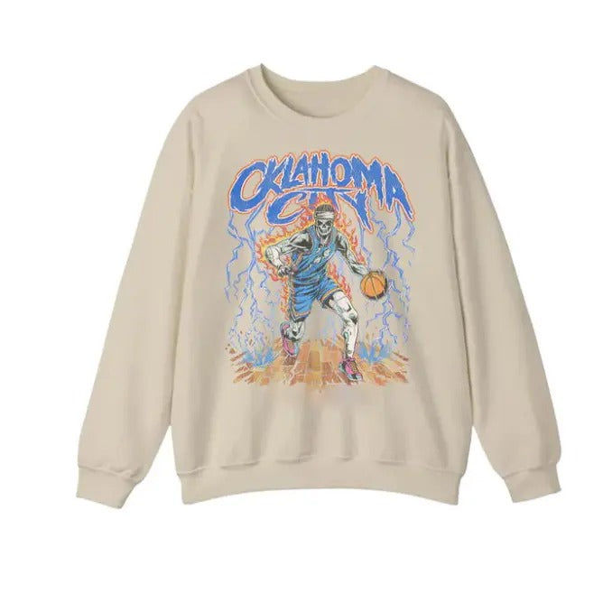Vintage 90s Oklahoma City Thunder Sweatshirt, Crewneck Thunder Sweatshirt For Women And Men T-Shirts, Hoodie | CiraTrend.com