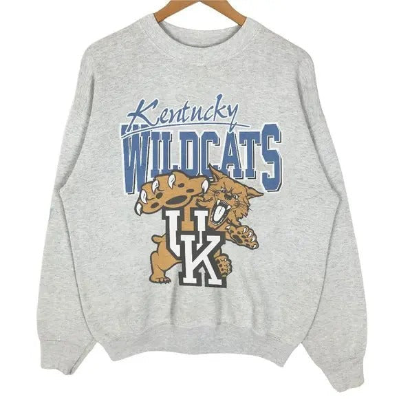 Vintage 9s Ncaa University Of Kentucky Wildcats Logo Sweatshirt Retro 90s Sweatshirt T-Shirts, Hoodie | CiraTrend.com