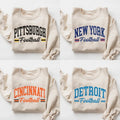 Vintage All Team Football Sand Sweatshirt, Football Thowback Vintage All Teams For Fans Sweatshirt, Unisex Vintage...