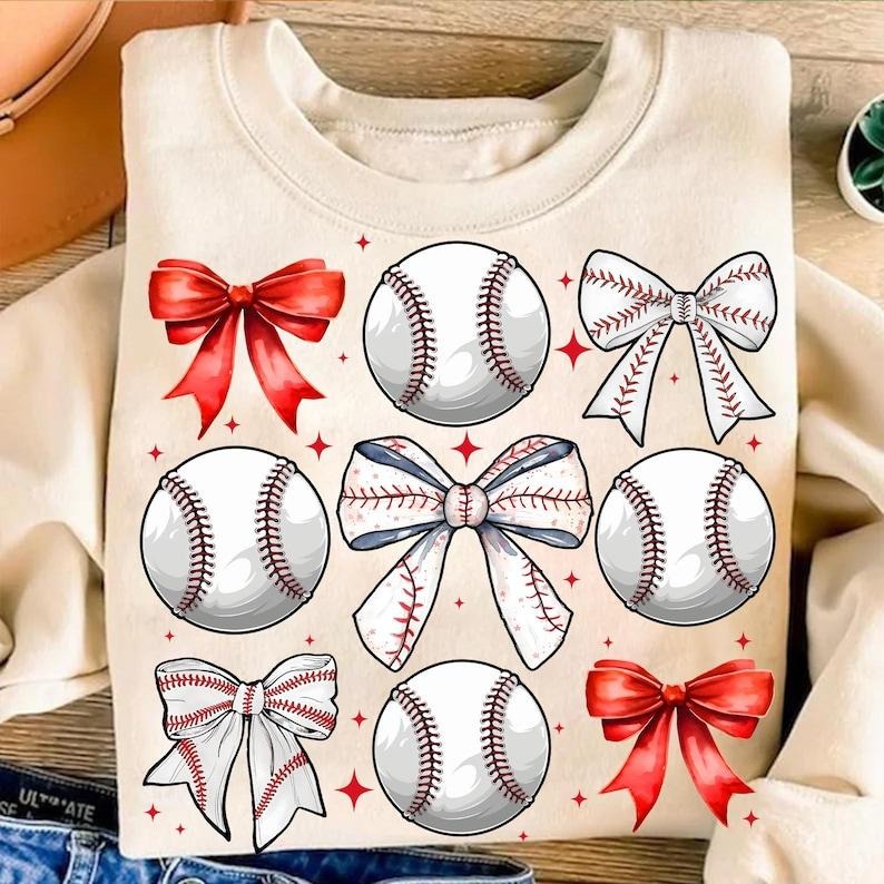 Vintage Baseball Bow , Bow Baseball , Coquette Baseball Shirt , Mama , Game Day Baseball Sweatshirt Hoodie | CiraTrend.com