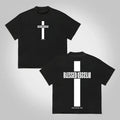 Vintage Blessed Cross God Bless You Graphic Print Cotton T-Shirt graphic  tee mens  clothing Crewneck Menswear Hoodie,...