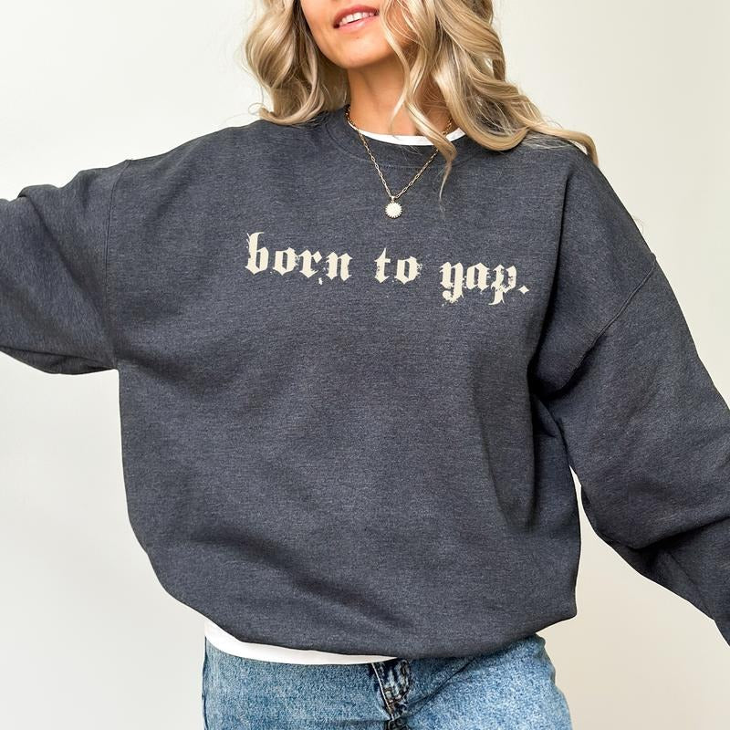 Vintage Born to Yap Hoodie, Retro Professional Yapper Graphic Hoodies, Sarcastic Yapping Women Hoodie, Funny Women...