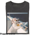 Vintage Cat Drinking Water On Cruise T-Shirt, Fantasy Kitten Tshirt, Cute Cat Shirt, Cool Cat Tshirt, Love Cat Tshirt,...